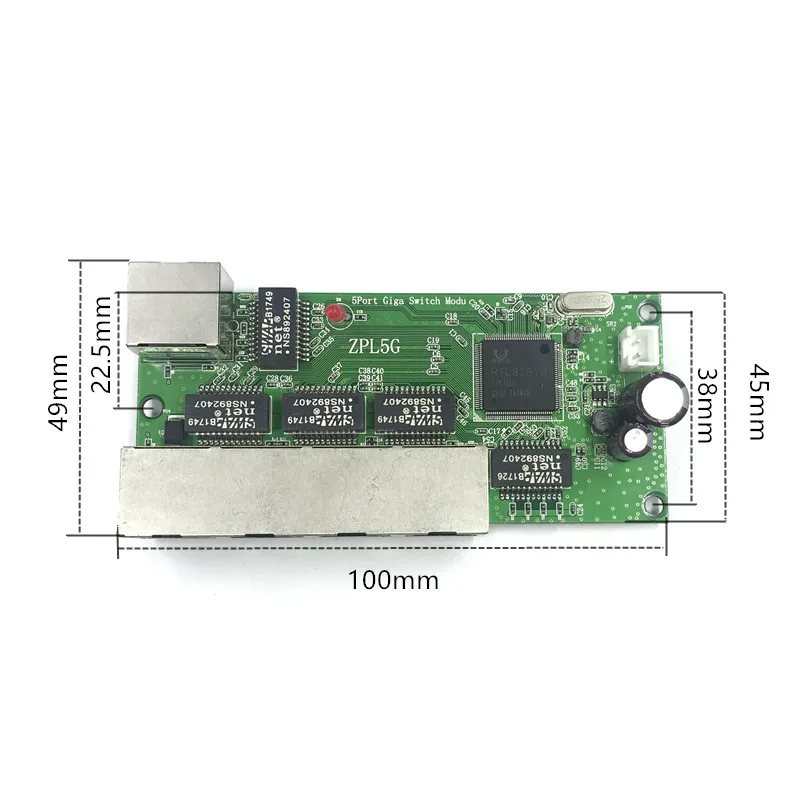 5-port gigabit switch módulo é amplamente utilizado