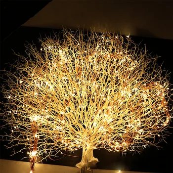 100LED Waterval Wijnstok Tree String Lights Zonne-energie Fairy Lights Voor Boom Vakantie Kerst Tuinhuisje Achtergronden Guirlande Decoratie