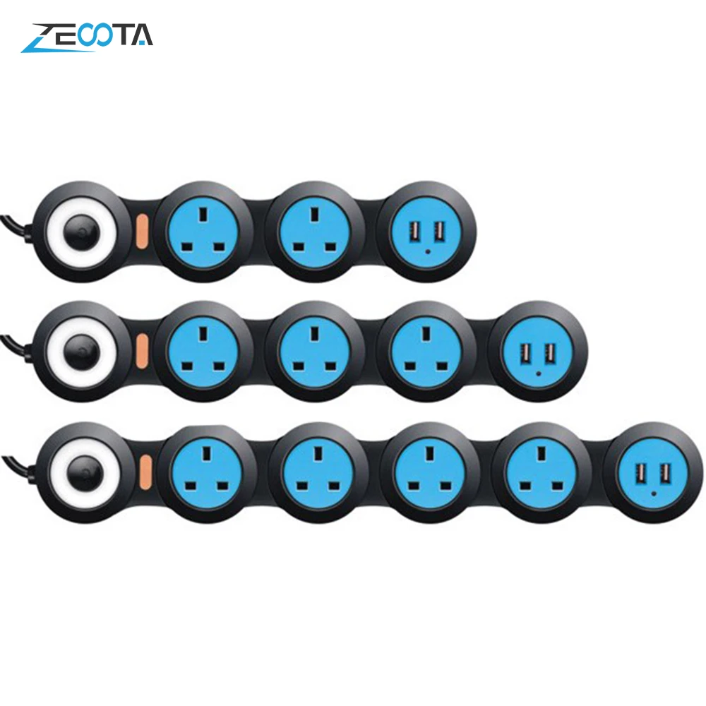Electric Power Strip Flexible Rotary Movable Outlets Uk Plug Socket