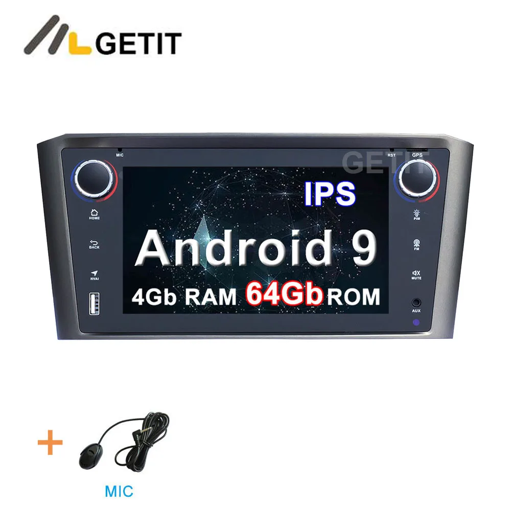 DSP ips 64G Автомобильный DVD стерео Мультимедиа Радио Android 10 для Toyota Avensis T25 2002-2008 - Цвет: 4G-RAM 64G-ROM