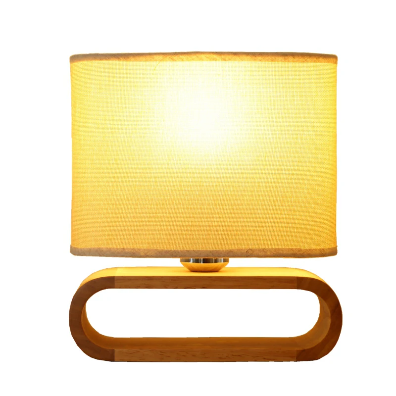Скандинавская деревянная основа для настольной лампы, тканевый абажур, Настольные светильники для гостиной, спальни, прикроватная настольная лампа, лампа для чтения, приспособление E27