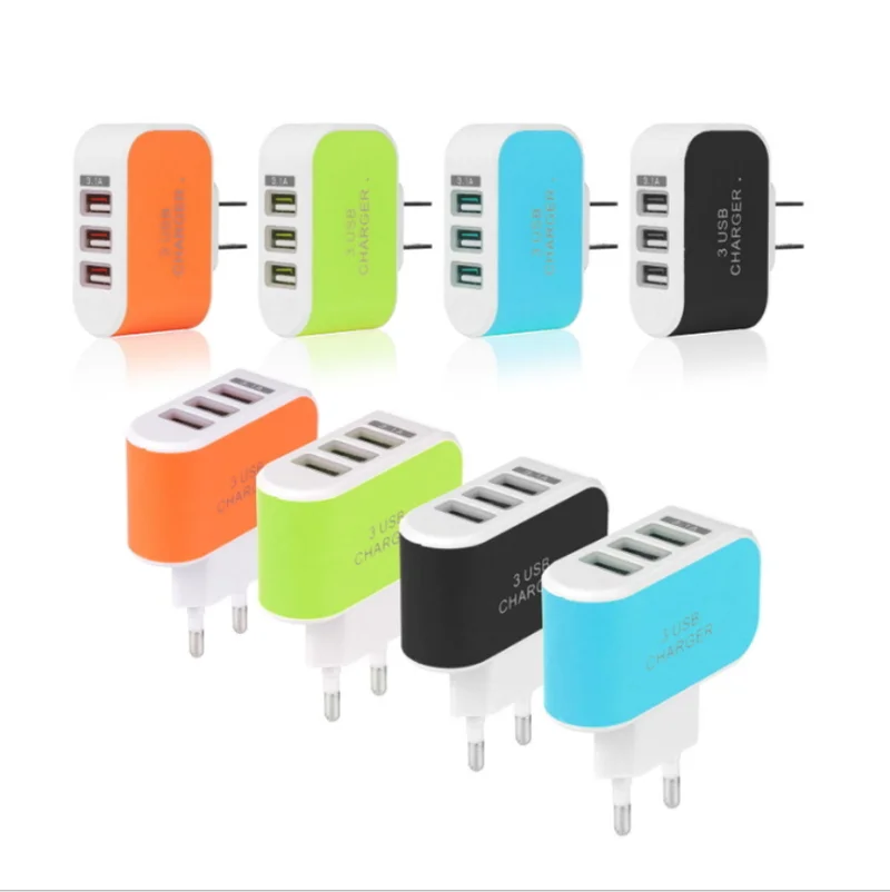Универсальное сетевое зарядное устройство с тройным USB портом 5 В 3 1 А|Зарядные
