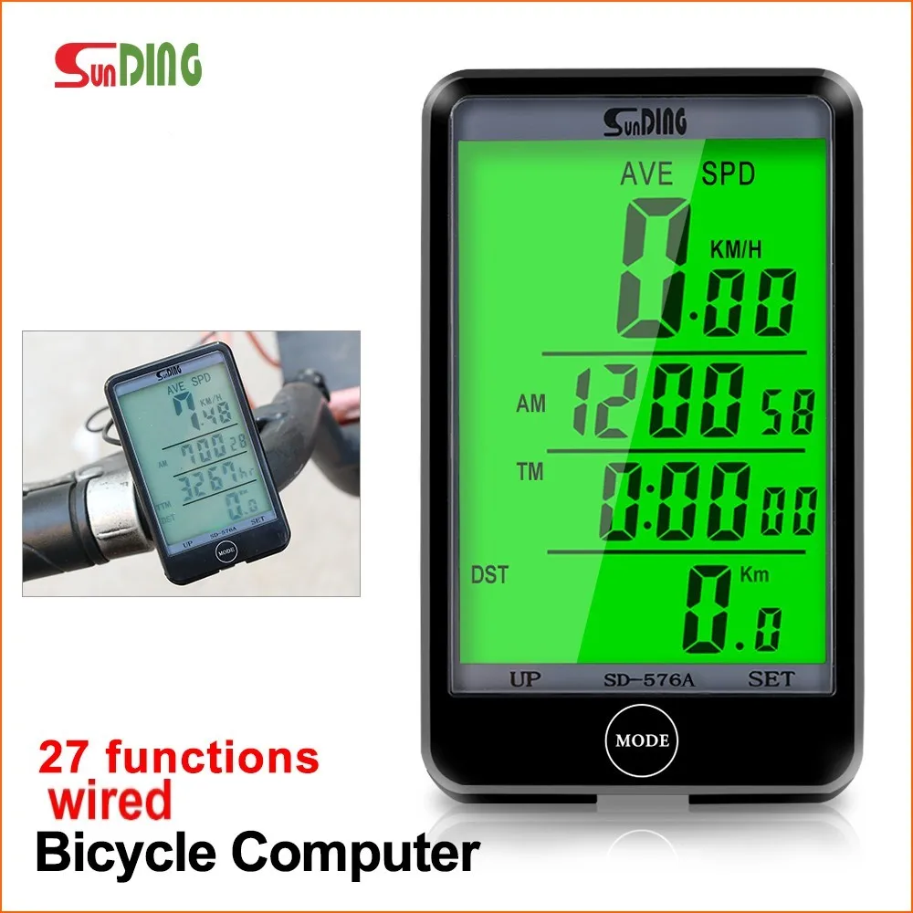 Проводной велосипедный компьютер Sunding 576 ЖК дисплей с подсветкой цифровой