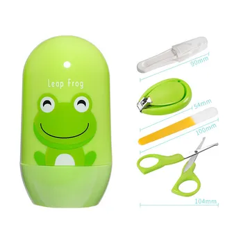 

New 4pcs Baby Healthcare Kits Baby Nail Care Set Infant Finger Trimmer Scissors Nail Clippers Cartoon Storage Box for Travel