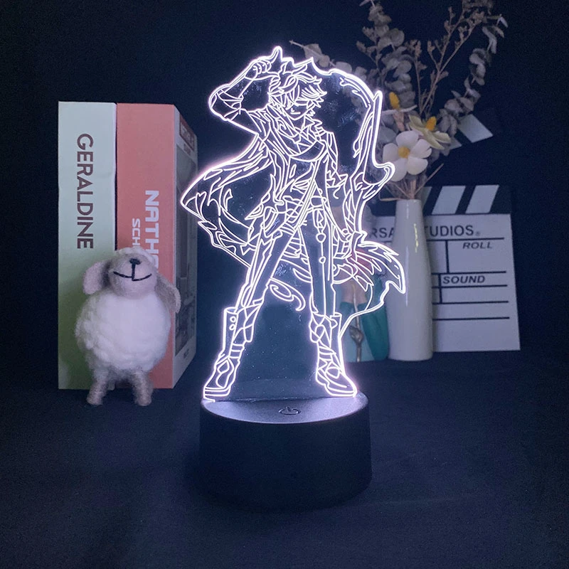 Genshin Impact Diona 3D Lamp Led Cartoon Night Light Anime Bedroom Decor Bedside Change Colorful Touch Nightlight Kid Girl Gift night light for bedroom