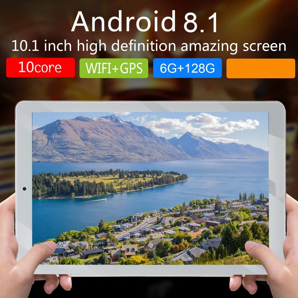 P10 модный планшет 10,1 дюймов HD с большим экраном Android 8,10 версия модный портативный планшет 6G+ 128G белый планшет с американской вилкой