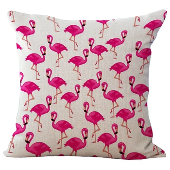 

18 * 18 inches Flamingo Cushion Cover Decorative Sofa Car Waist Square Pillow Cover