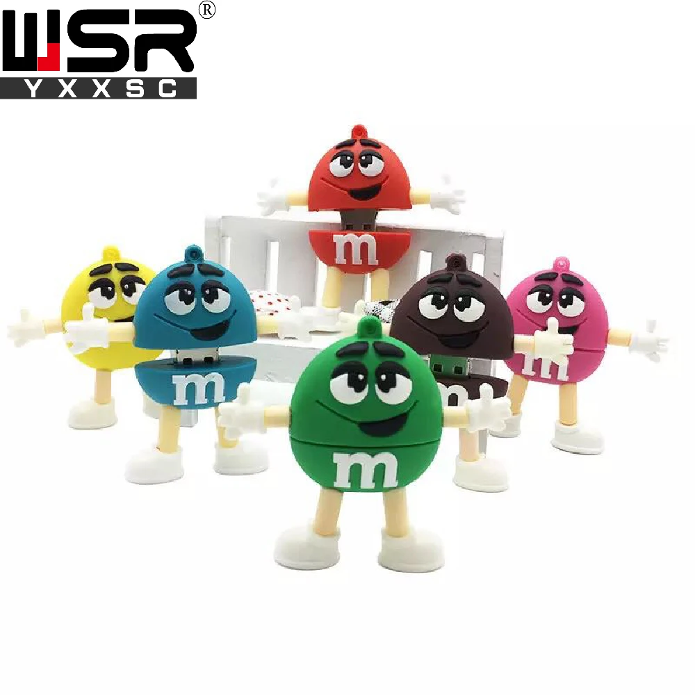 Cute Cartoon M M usb2 0 pen drive 32gb real capacity 128gb waterproof usb memory stick 1 Cute Cartoon M M usb2 0 pen drive 32gb real capacity 128gb waterproof usb memory stick 3