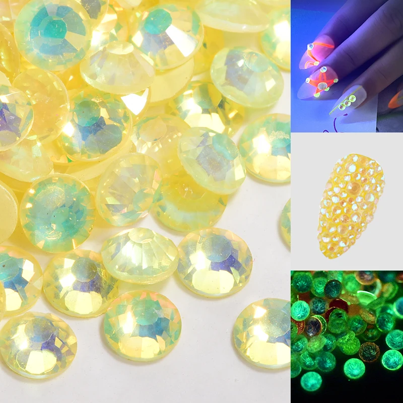 Luminous Noctilucent Opal Color стразы SS6-SS30 Crystal Non Hotfix Rhinestone Glass Flatback Strass Nail Art Decorations B3947 