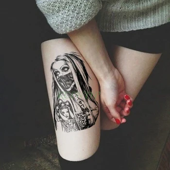 

Waterproof Temporary Tattoo Sticker cover face shy girl Large size Fake Tatto Flash Tatoo leg belly Arm for Men Women