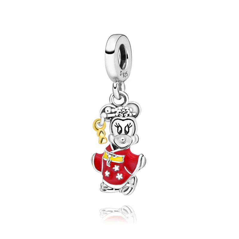 

2020 Valentine's Day S925 Silver Beads apanese Doll in Blue Kimono Charm fit Original Pandora Bracelets Women DIY Jewelry