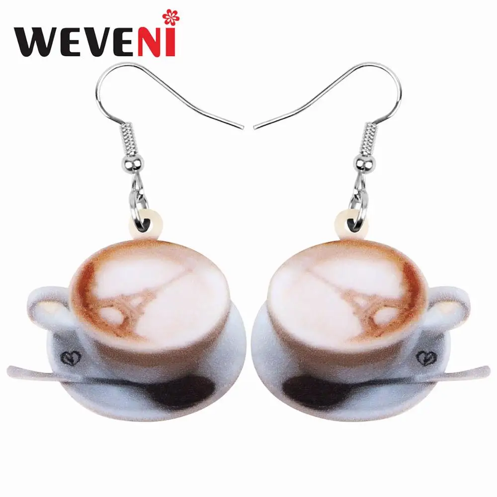 WEVENI акриловые кофейные чашки серьги в форме Эйфелевой башни Висячие ювелирные