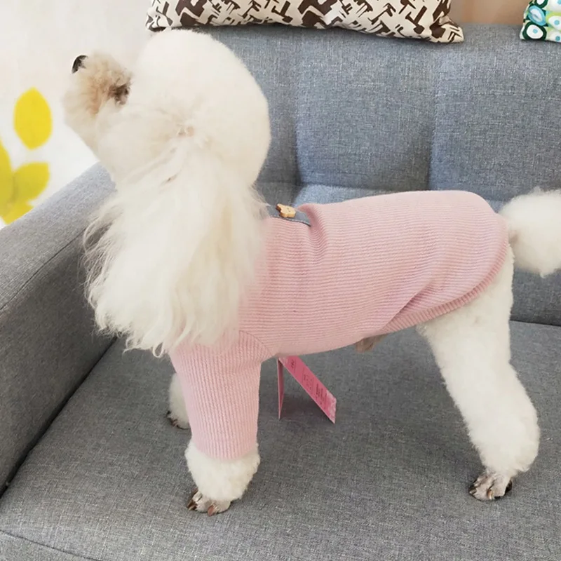 Одноцветная футболка для собак, эластичный свитер для маленьких собак, зимняя одежда для собак, Ropa Perro Pugs, толстовки с капюшоном для щенков, собак, свитер 10E