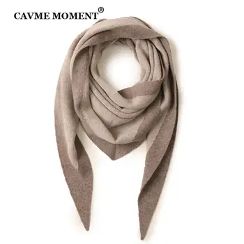 

CAVME Knitted Wool Scarf for Women Triangle Pashmina Elegant Ladies Scarves Gift for Mohter 90% Wool 10% Cashmere 210g