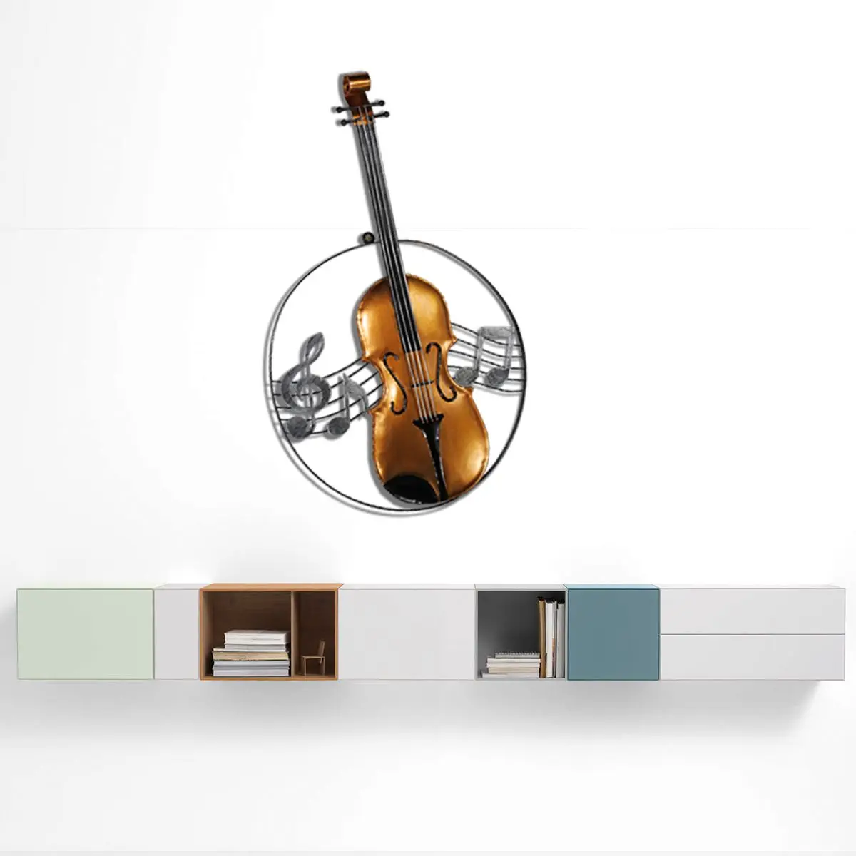 

Metal Wall Sculpture Hanging Ornament Home Decoration Wall Hangings Decor Music Instrument Craft Gift