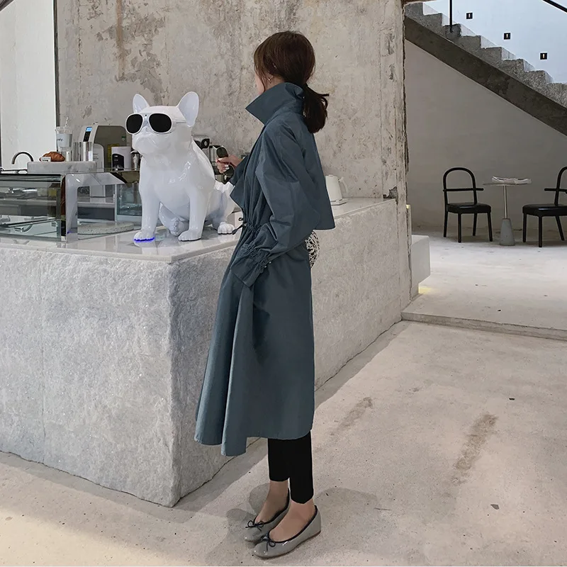 

Photo Shoot Coat Women's 2020 Spring And Autumn New Style Korean-style Loose-Fit Trench Coat Women's Mid-length over-the-Knee Ov