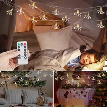LED Firework String Lights 8 Mode  Explosion Star Copper Silver Wire Fairy Light Decoration Lamp Remote Control String Light