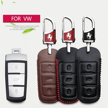 

Leather Car Key Case Cover For Volkswagen VW Polo Bora Passat B6 B8 Touran Tiguan CC Golf 4 5 6 7 Jetta Caddy Beetle Key Holder