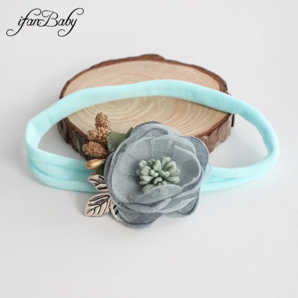 kids nylon headband girl flower headband accessories (8)