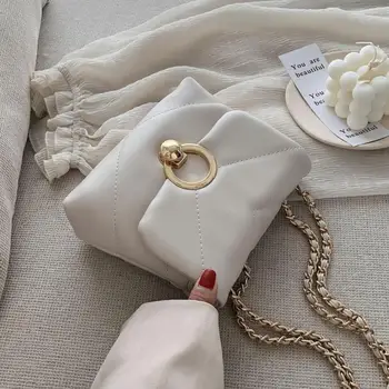 

Solid color Square Crossbody bag 2020 Fashion New High-quality PU Leather Women's Designer Handbag Chain Shoulder Messenger Bag