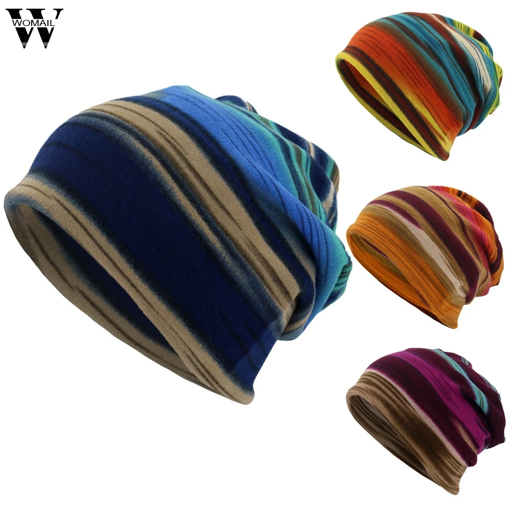 Womail beanies шапка унисекс полосатая с принтом шарф шапочка кепка повседневная для