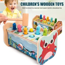 Деревянные детские строительные блоки для мальчиков и девочек, детские игрушки, многофункциональные S7JN