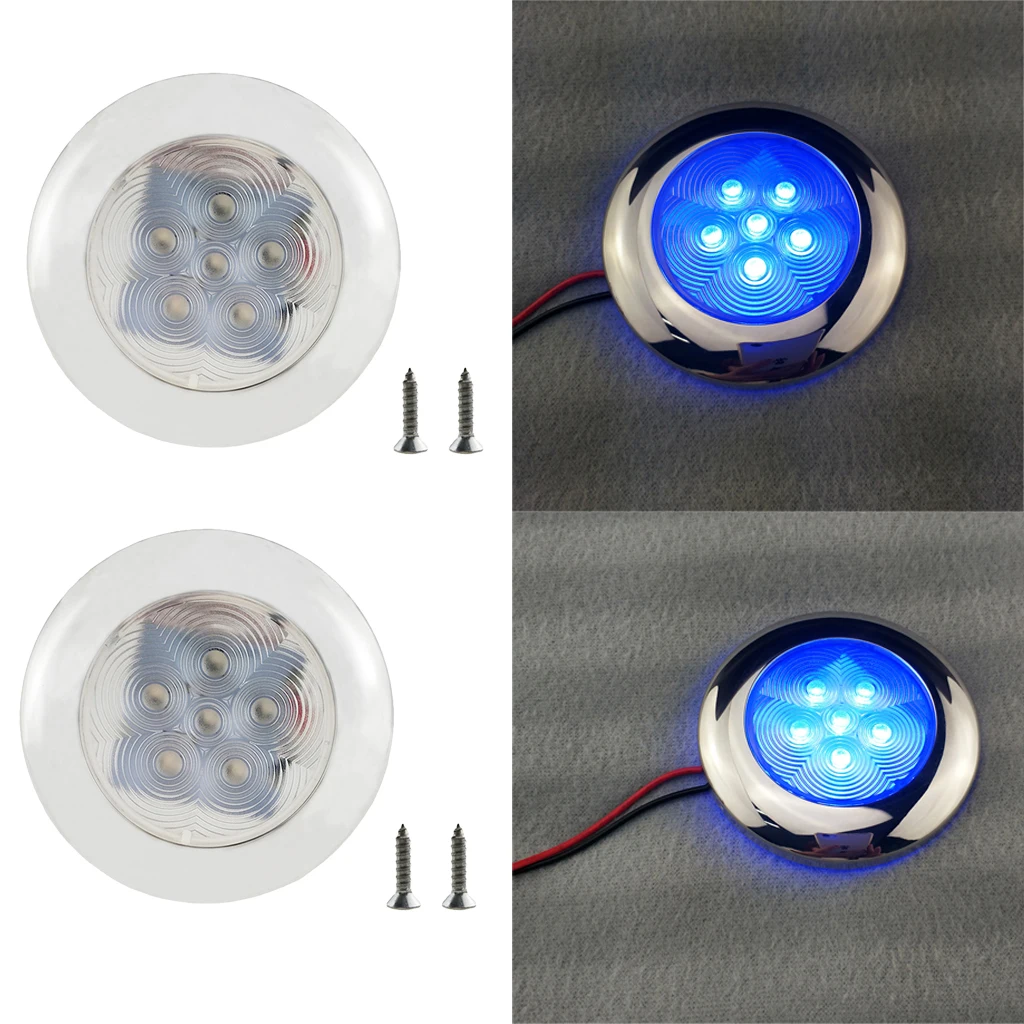12V Stainless S LED Dome Light Boat Marine RV Cabin Ceiling Lamp 4