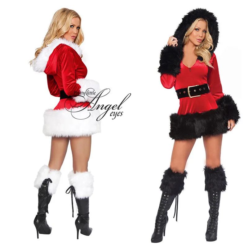 Рождество Санта Клаус костюм для косплея, для взрослых женские пикантные Длинные рукава Производительность форма для вечеринки Хэллоуина Костюм
