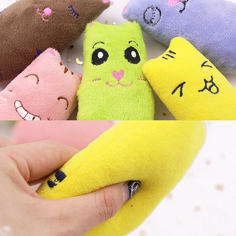 1PC Interactive Cat Toy Catnip Cat Pets Toys Kitten Teeth Grinding Cat Plush Thumb Pillow Pet Accessories