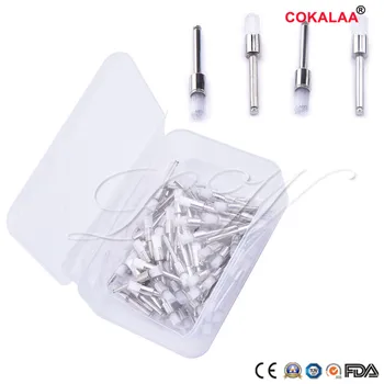 

Hot Sale 100pcs / bag Dental Lab Lock Nylon Small Flat Polisher Prophylaxis Brushes Dentist Brush Head Care Products