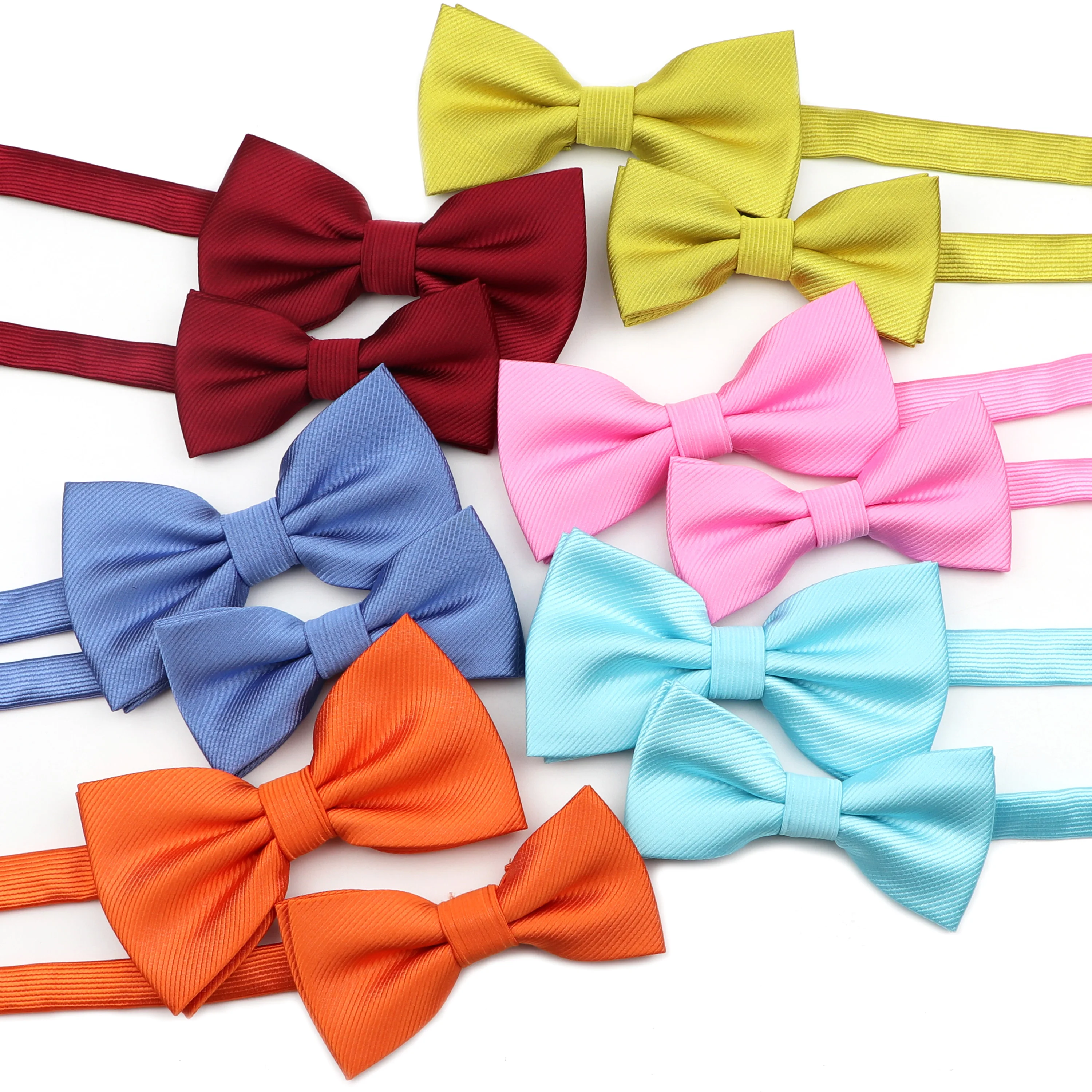 3 Sizes Solid Parent-Child Bowtie Chic Satin Family Butterfly Party Dinner Wedding Design Cute Polyester Bow Tie Accessory bow tie