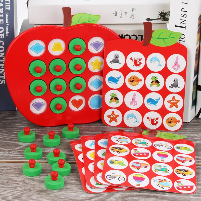 Apple Memory Matching Chess Games Wooden Toy Kids Puzzle Montessori Edycation Learning Toys Apple Memory Matching Chess Games Wooden Toy Kids Puzzle Montessori Edycation Learning Toys