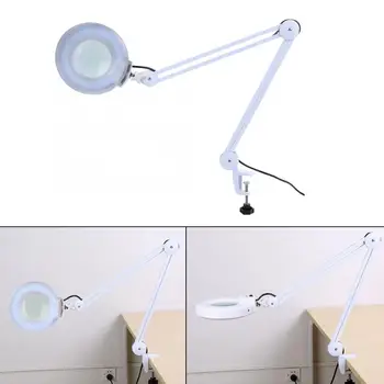 

Beauty Cosmetic Tattoo Manicure 5x Magnifying Lighted Desk Magnifier Light Lamp Magnifying Loupe Light for Nail Art With Clamp