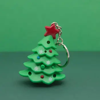 

FREE SHIPPING BY DHL 200pcs/lot Plastic LED Christmas Tree Keychains with Sound Novelty Gift Keyrings for Kids