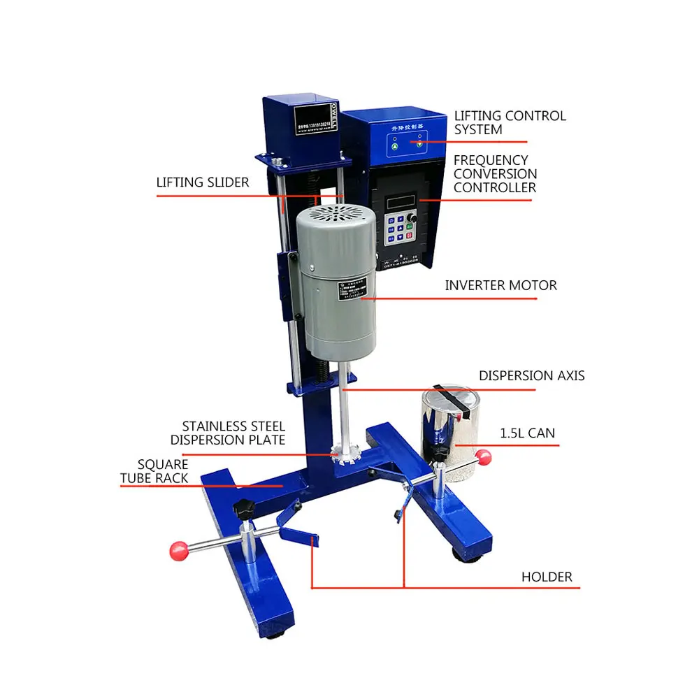 5kg Laboratory mixing and dispersing machine digital display timing automatic lifting high speed frequency conversion