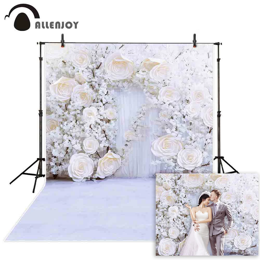 

Allenjoy Wedding Backdrops Photocall Rose Flowers Bridal Shower Photographic Background Romantic Valentine's Photo Photophone