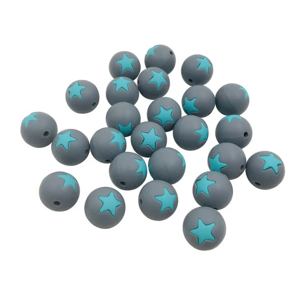 Baby Silicone Teethers Beads Infant Tape Hole Silicone Loose BeadsTeether DIY Teething Toys For Teeth Infant Baby Teethers