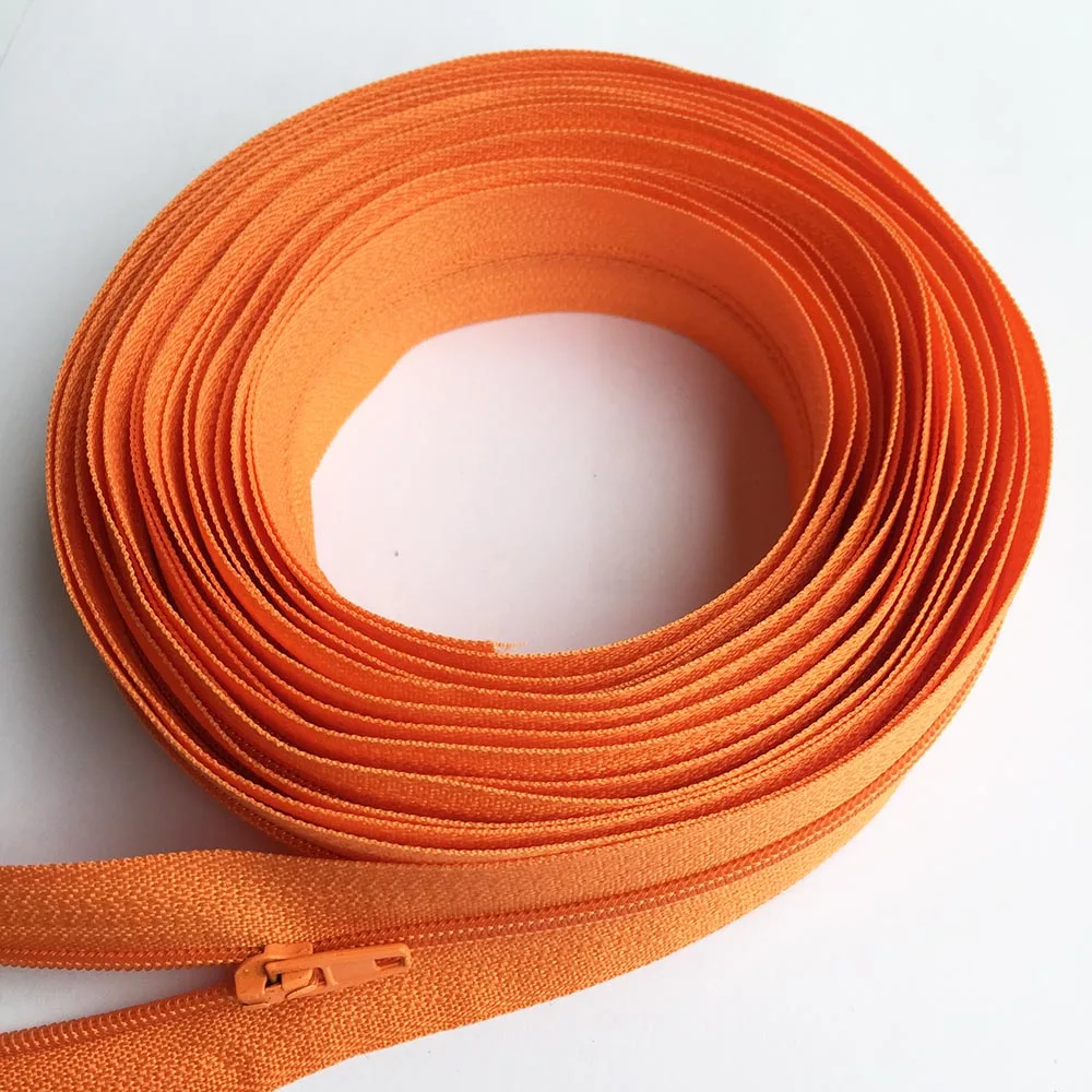 Versatile Nylon Zipper Rolls with Auto-Lock Sliders for Tailor Sewing Accessories