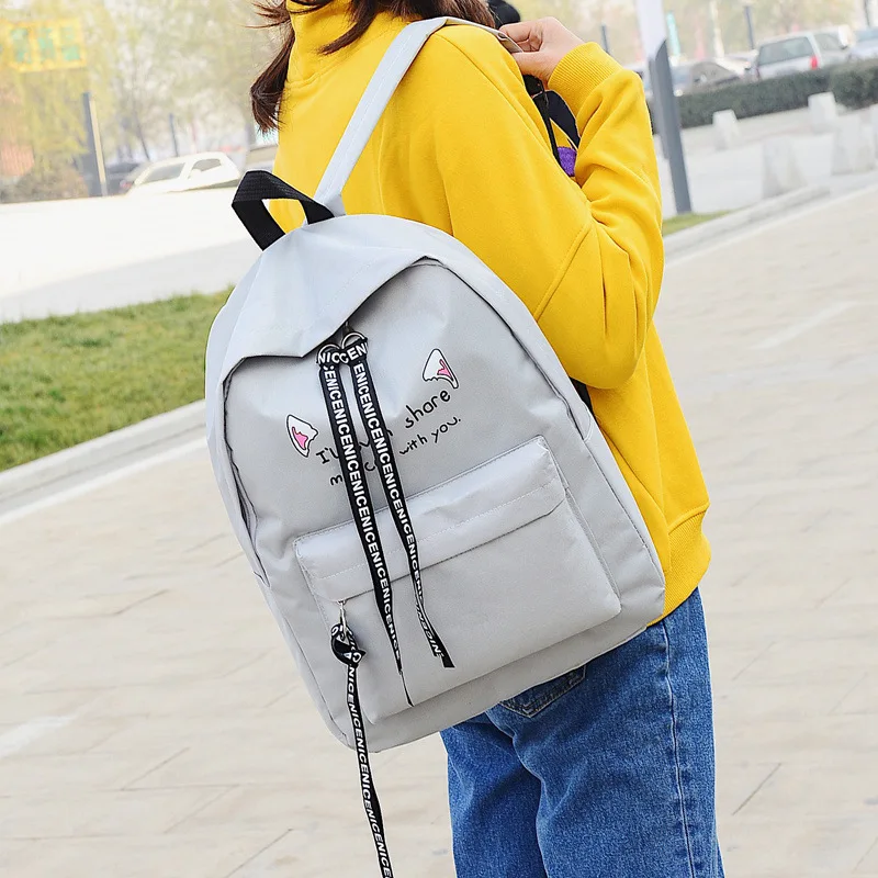 

Student Backpack 2019 New Style Wearable Nylon Cloth in Students School Bag Fashion Printed Large-Volume College Bag