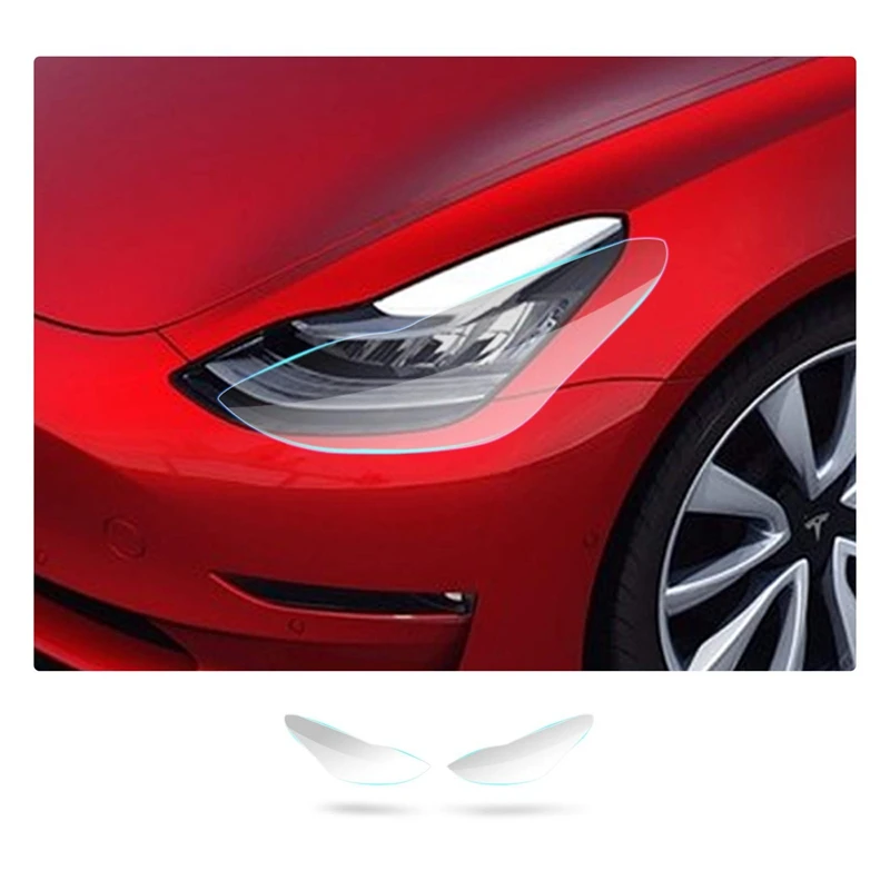 Прозрачная защитная пленка для фар, совместимая с Tesla модель 3, TPU Автомобильная фара, водонепроницаемая мембранная крышка Sc