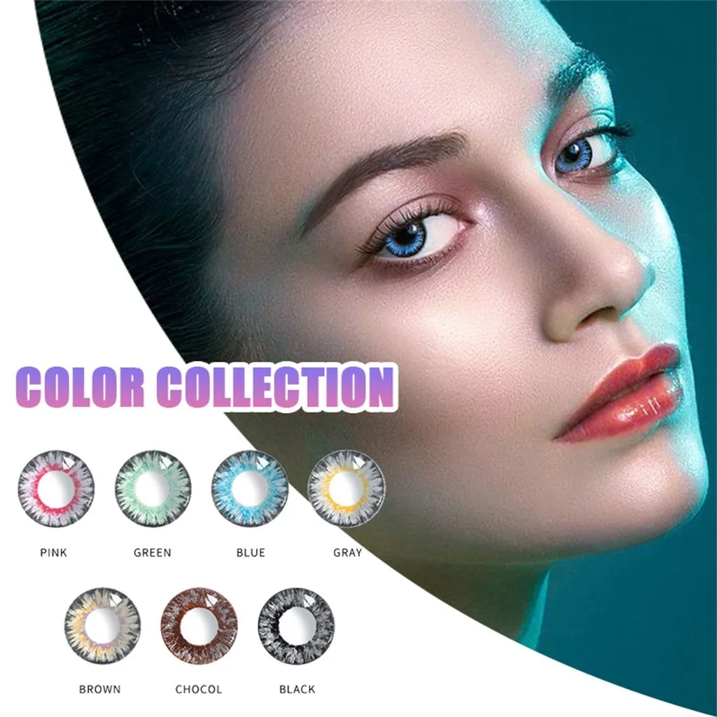 

2pcs/pair Colorful Contact Lenses for Eyes 3 Tone Serie Colored Lenses for Eyes Contacts with Color Cosmetic Makeup Beauty Pupil