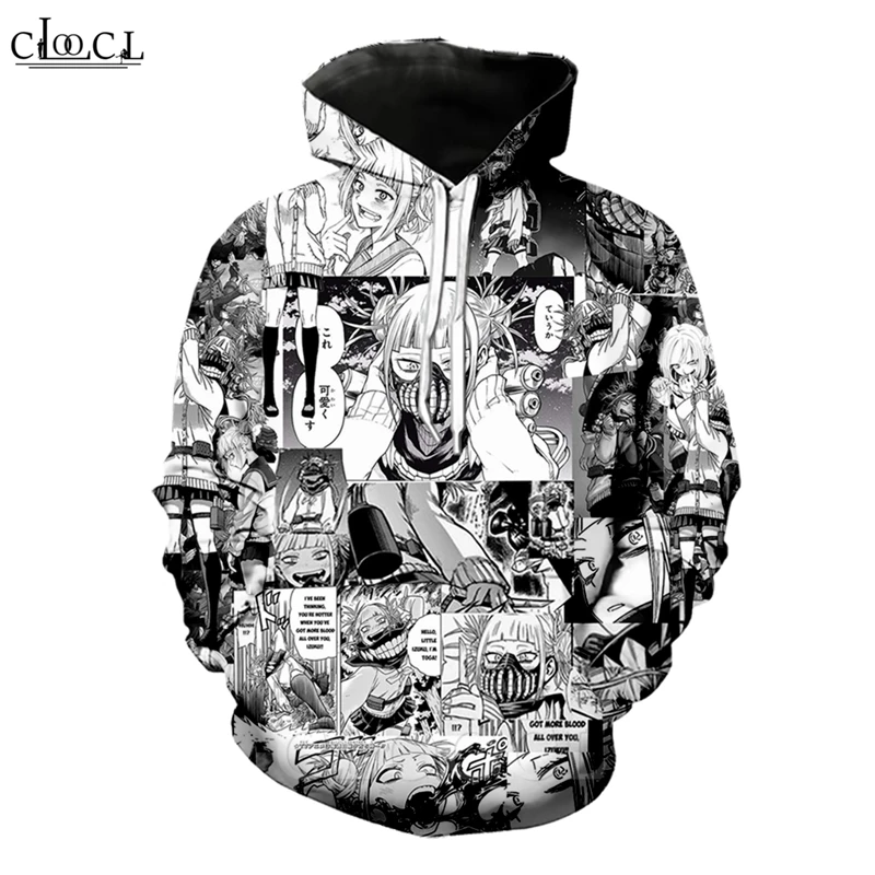 Толстовки с капюшоном аниме «Мой герой» для мужчин и женщин, 3D принт, длинный рукав, мужская толстовка с капюшоном Himiko Toga, повседневные топы уличного стиля B363 - Цвет: Hoodies 7