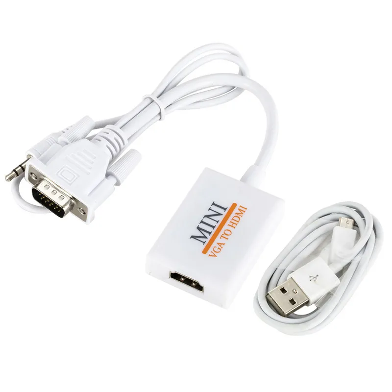  VGA Maschio A HDMI 1080P Uscita HD Audio AV TV HDTV Cavo Video Converter Con Audio Cavo Adattatore 