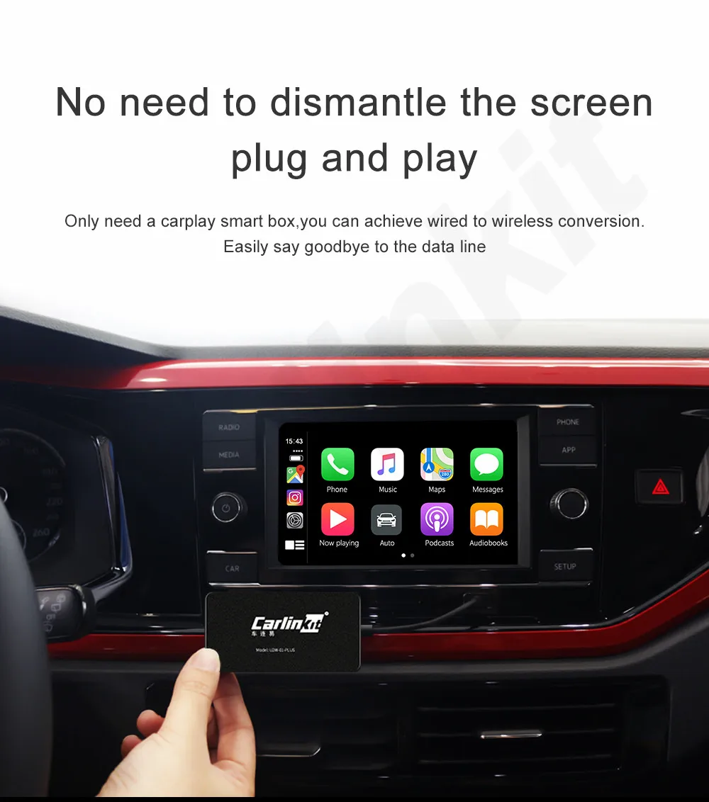 Carlinkit Apple CarPlay беспроводной активатор для Audi Porsche VW Volvo Skoda авто оригинальный