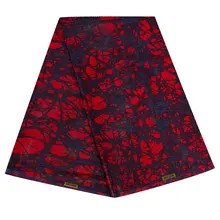 Темно-красная африканская ткань с принтом, новая Плотная хлопковая ткань с принтом, 112x114, широкая красная ткань, хлопок, однотонная одежда для платья