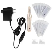 Электрический перезаряжаемый микроблейдинг полуперманентный карандаш для бровей, губ, боди-арта, тату-ручка, машинка, американский штекер 100-240 В