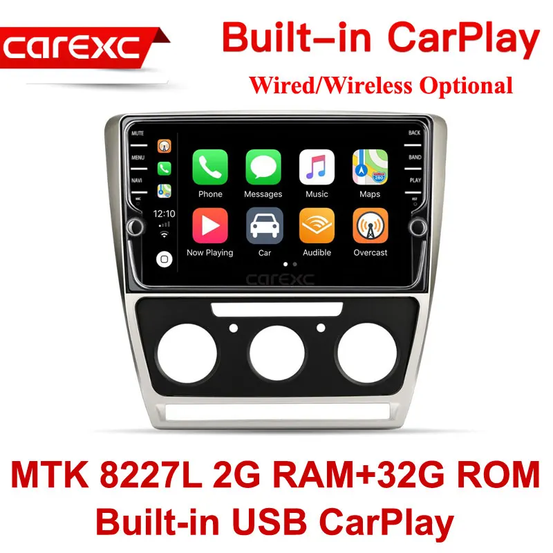 MTK 32G ROM Wired CarExc Авторадио Android 9,0 автомобильный Muiltmedia плеер для Skoda Octavia 2008-2013 A 5 A5 Yeti, fabia радио встроенный CarPlay с gps-навигацией без DVD - Цвет: MTK 32G ROM Wired