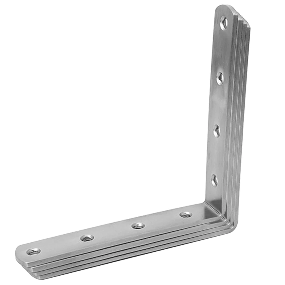 3 4Pcs Fastener Corner Brace L Shaped Wall Shelf Bracket Stainless Steel Furniture 90 Degree Sturdy Joint Fixture Support - Цвет: 3