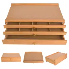 3 Слои ящика шкафа Ручка Рисунок инструмент пигмент аксессуары для рисования ящик для инструментов буковая древесина