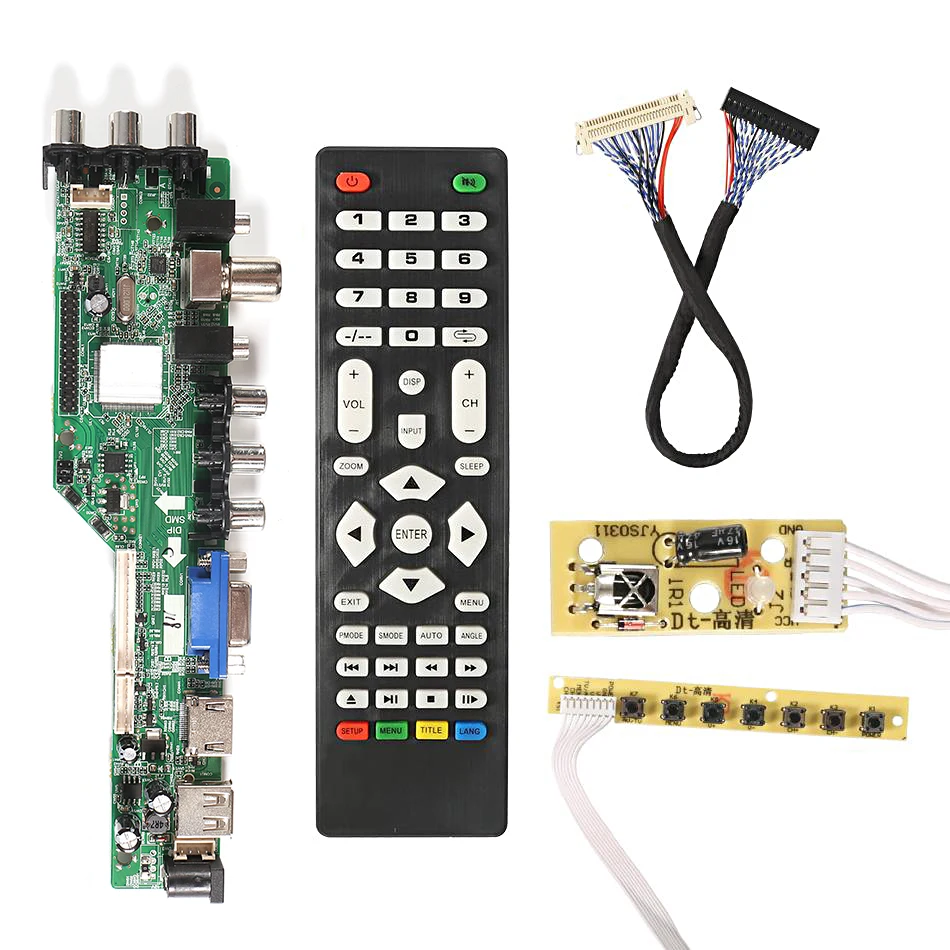 Universal Scaler Kit 3663 TV controlador de señal Digital DVB-C DVB-T2 DVB-T Universal LCD actualización 3463A con lvds